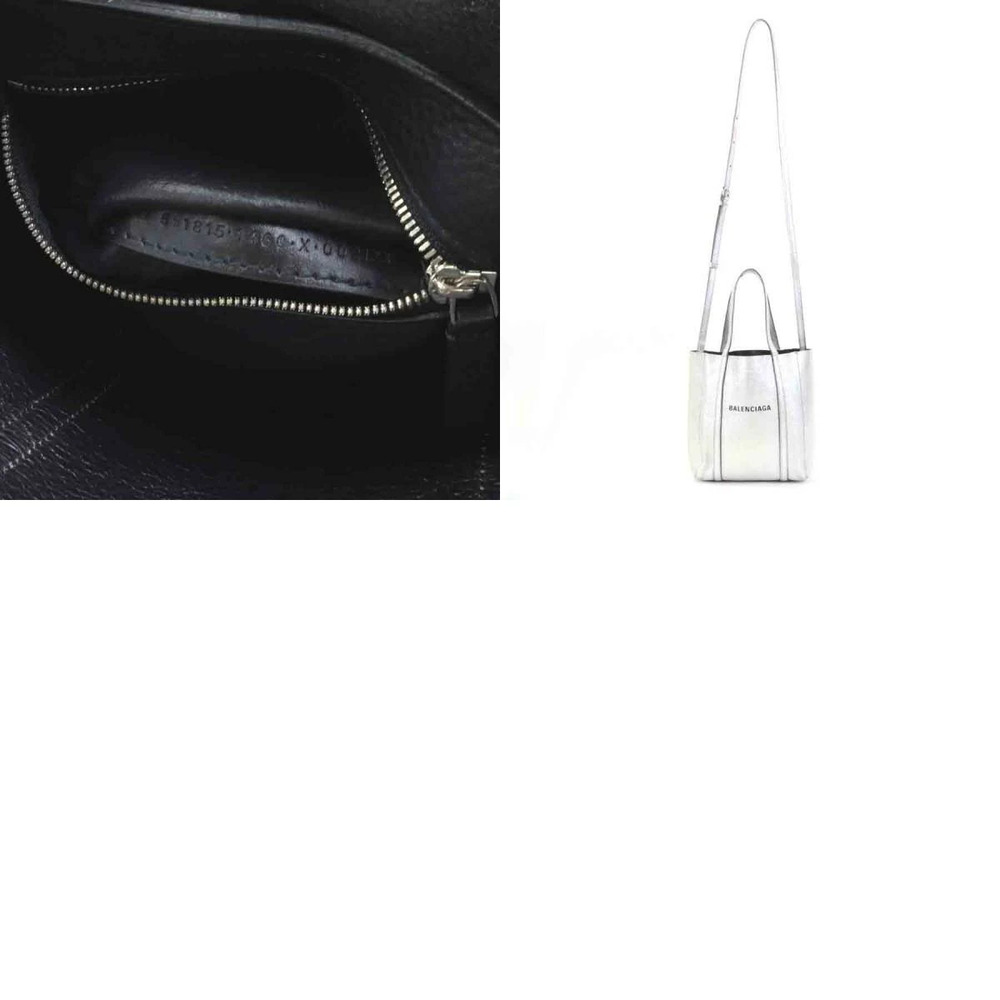 Balenciaga 2way Handbag Crossbody Leather Silver - Picture 5 of 5